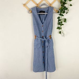 RACHEL COMEY Chambray Sleeveless Dress Blue Size Medium EUC U658